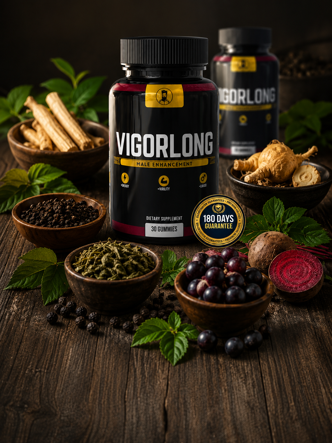 VigorLong supplement bottles