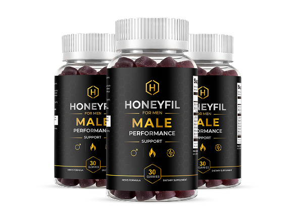 HoneyFil men's wellness gummy bottles